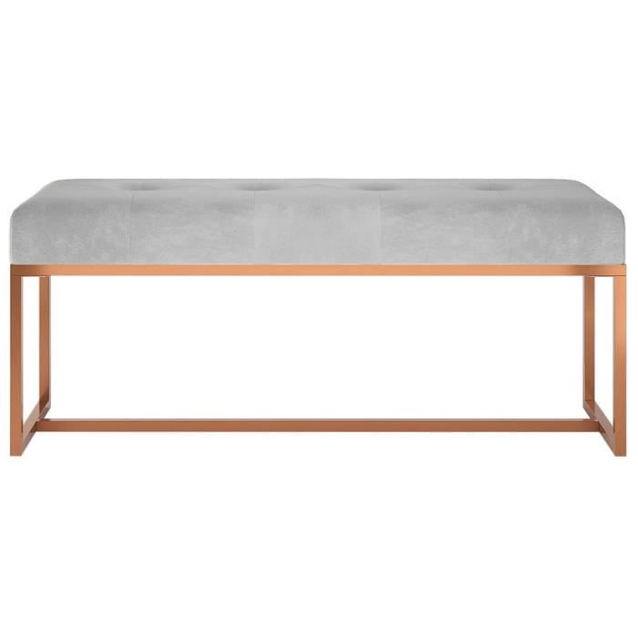 350603 vidaXL Bench Grey 110x36x45 Cm Velvet