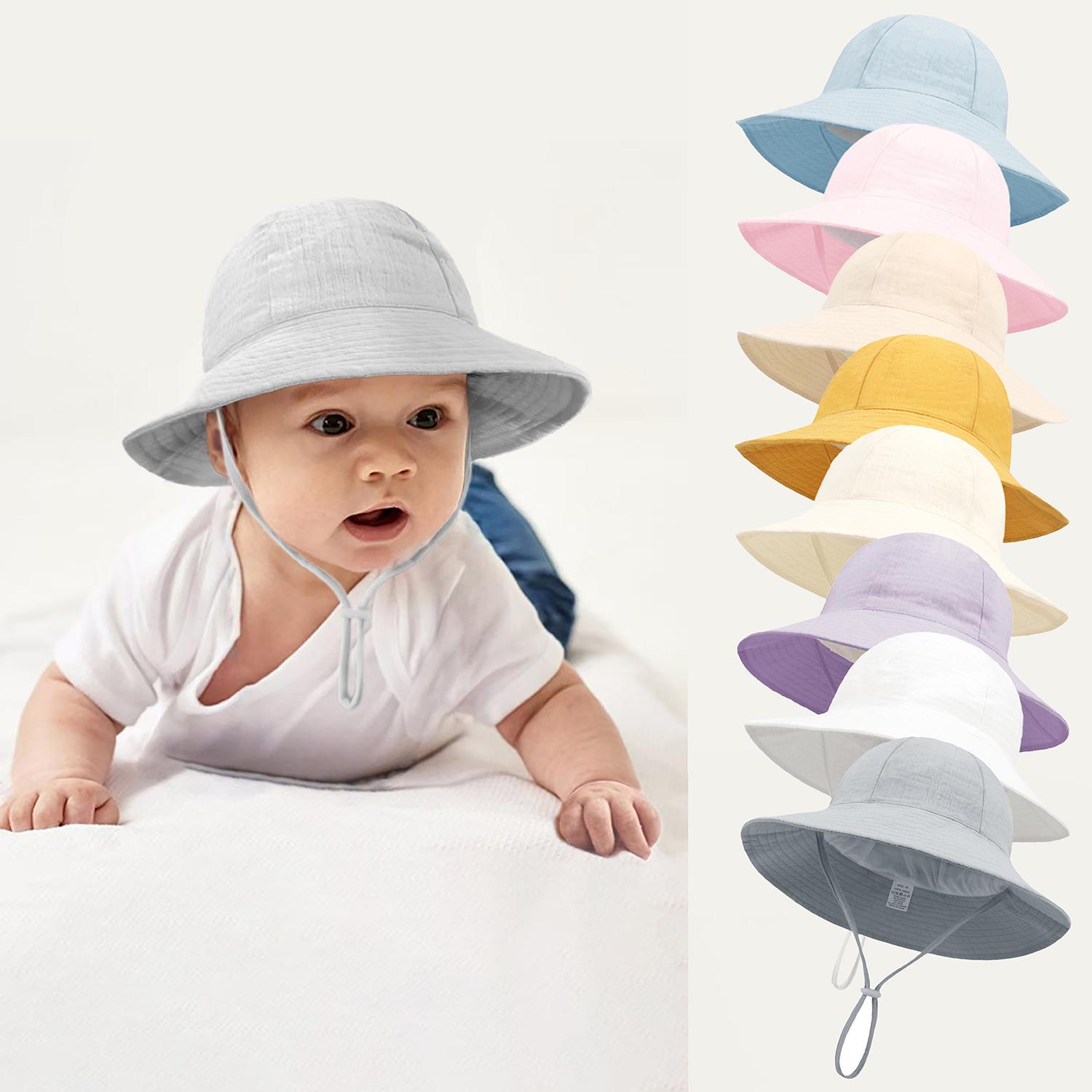 

New born baby cap Girls Big brimmed sun hat Summer Kids Toddler Cap 0 to 48 Months Soft Cotton Baby Sun flower Hat XS（old） молоко, білий колір