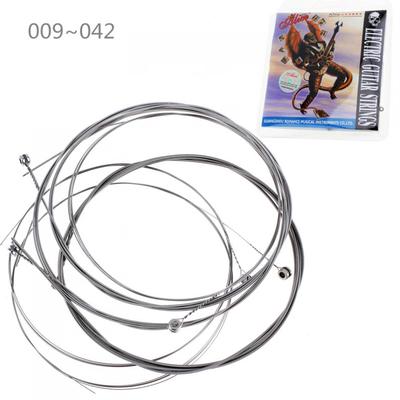 6 Stück/Set E-Gitarrensaiten, 009–042 Zoll, umsponnene Saiten aus beschichtetem Stahl mit Nickellegierung