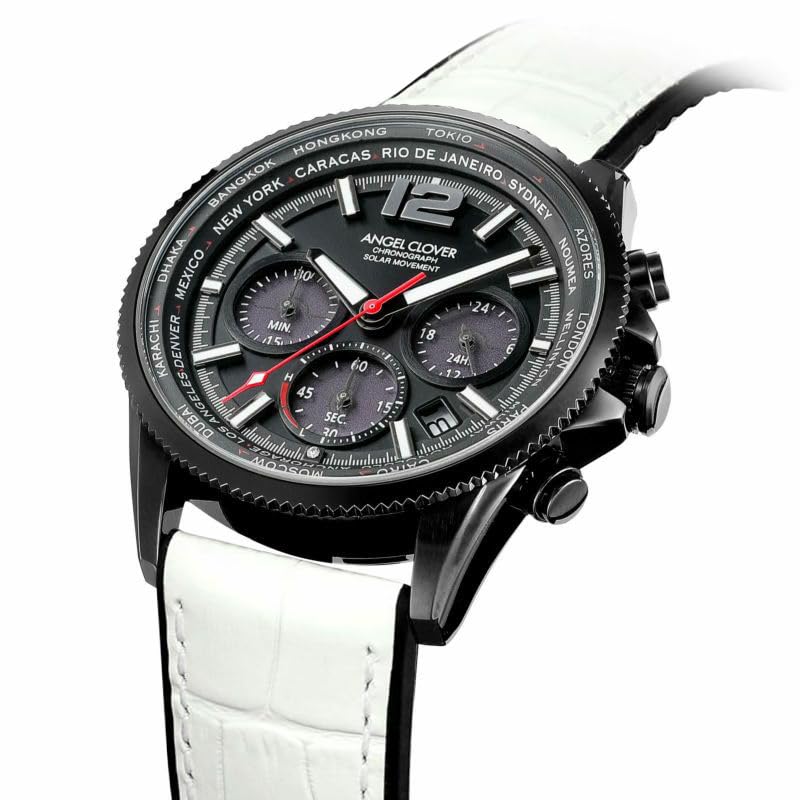 Angel Clover Men's Watch MOS42BBK-WH Mondo Solar