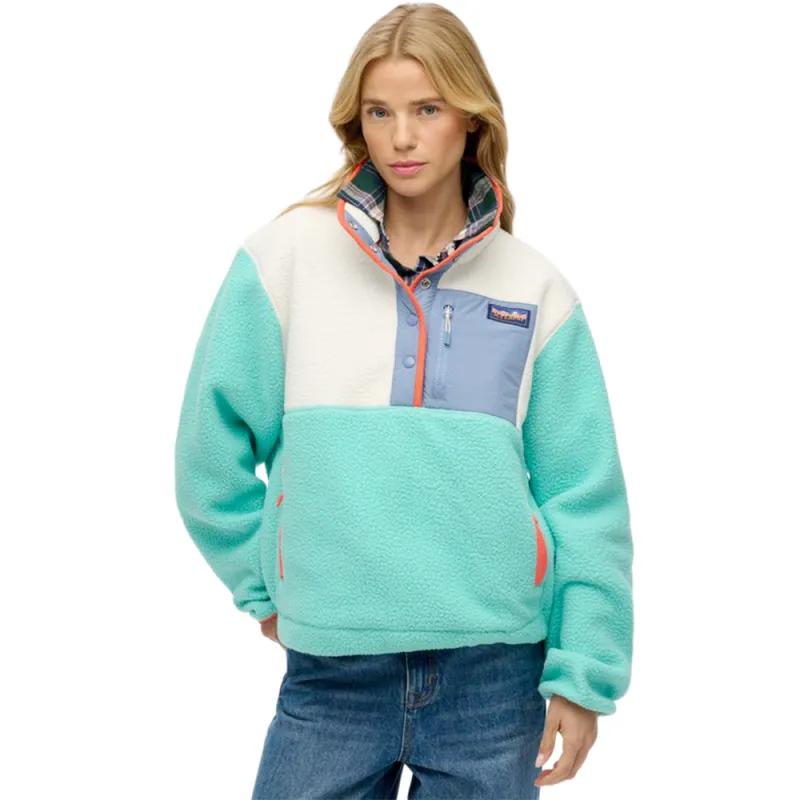 Superdry Damen Grün Fleece Für Colour Block - Bild 4