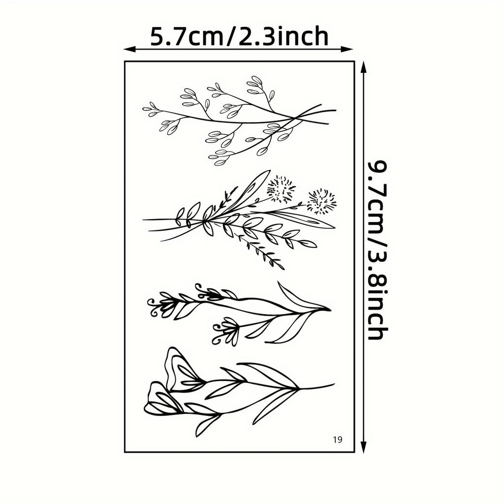 30 Piezas Tatuajes Temporales Negros Impermeables para Mujeres, Elegantes Pegatinas de Corazón Mariposa Flor Luna para Mano Muñeca
