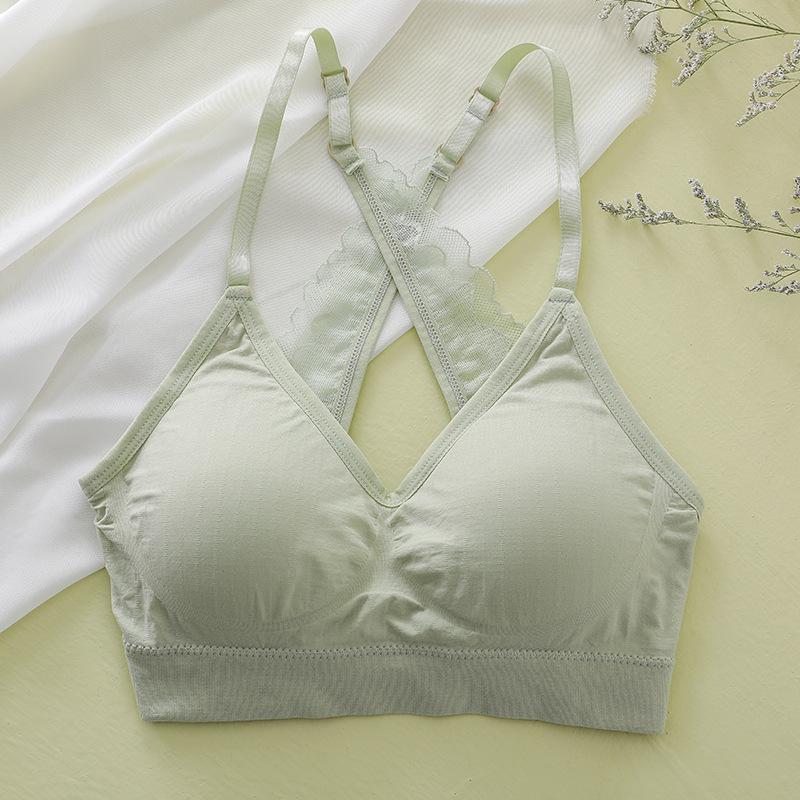 Cross Beauty Back Wrapped Chest Lace Seamless Tube Top Sexy Bra