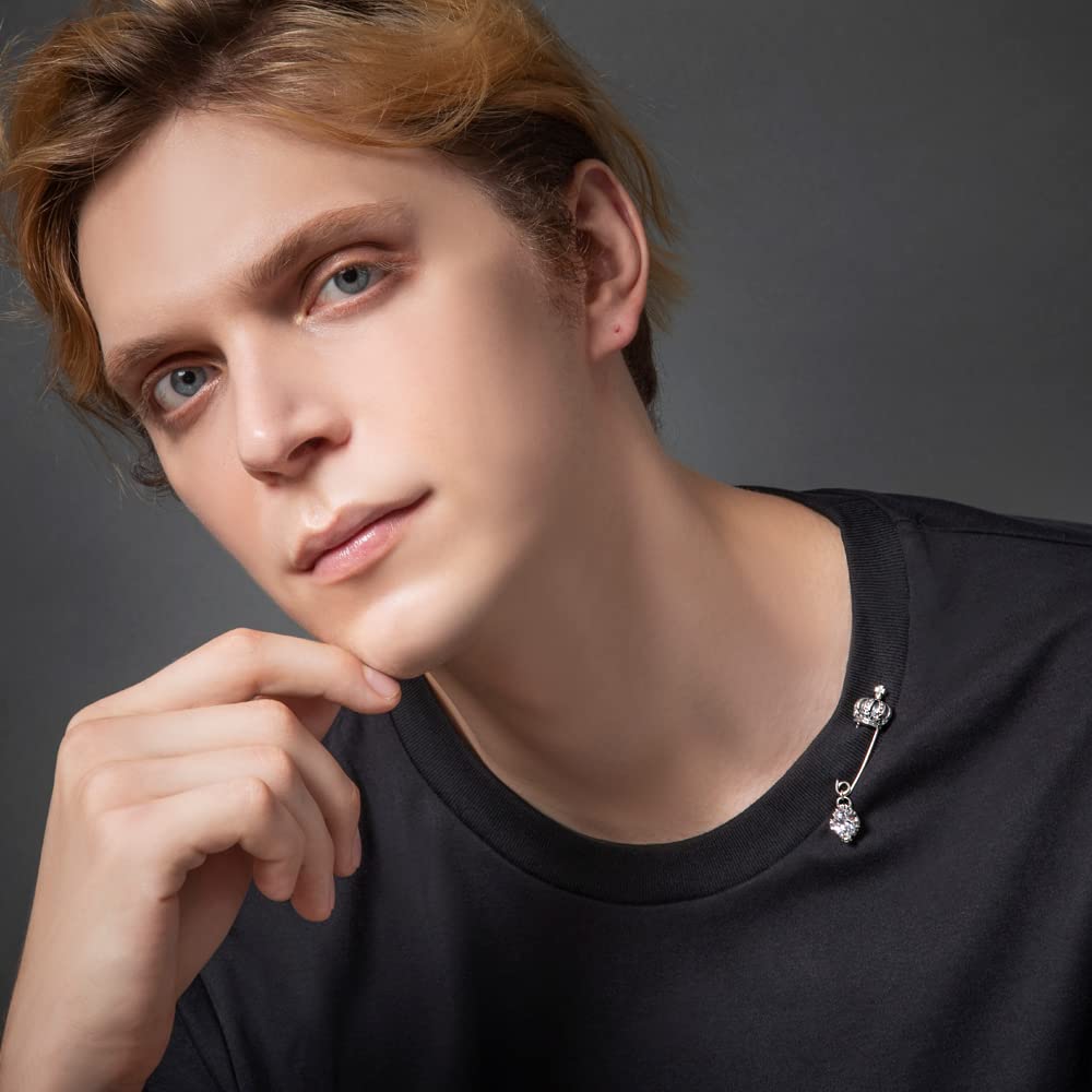 ARTEMISKINGS Crown Safety Pin Safety Pin AKEX0003 Silver Accessories Brand Jewelry Silver Brooch Batch [Artemis Kings] Men's Women's