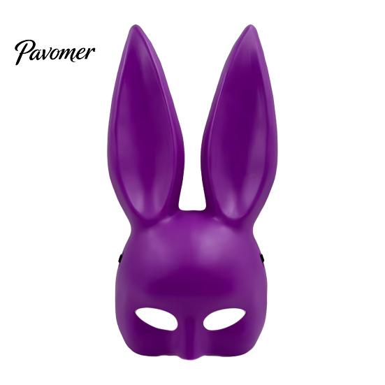Plastic Rabbit Mask Halloween Bunny Half Face Mask, Costume Prop with Long Cosplay Supplies Ears, for Adults, Masquerade Party Accessory