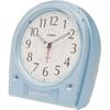 Alarm Clock, Radio-Controlled, Analog, Wave Scepter, White and Light Blue, 14.9 × 14.2 × 8....