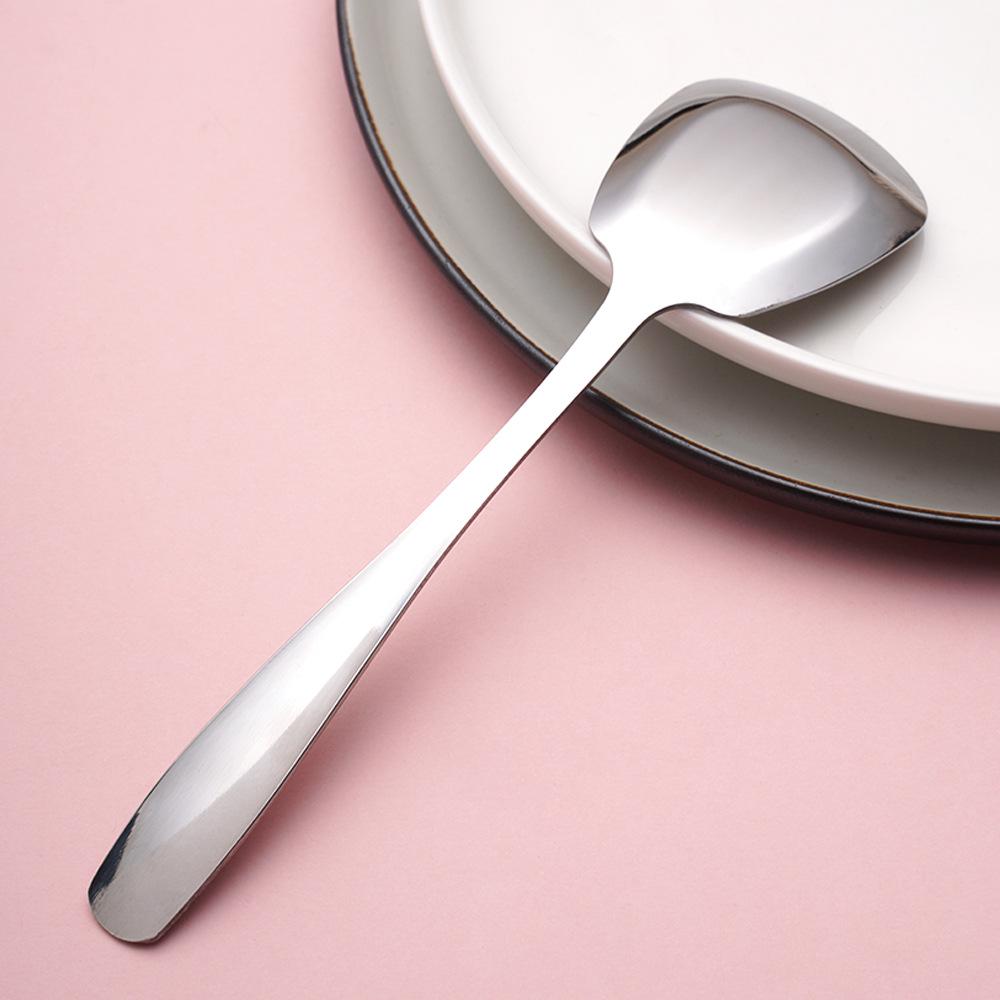 Stainless Steel Extended Handle Square Dessert Spoon
