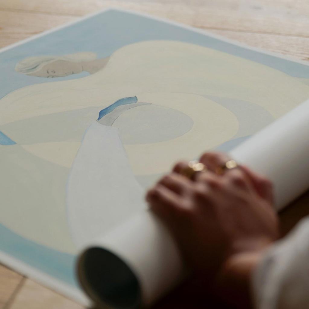 THE POSTER CLUB Hold You-Blue Art Poster 50x70cm by Sofia Lind Denmark