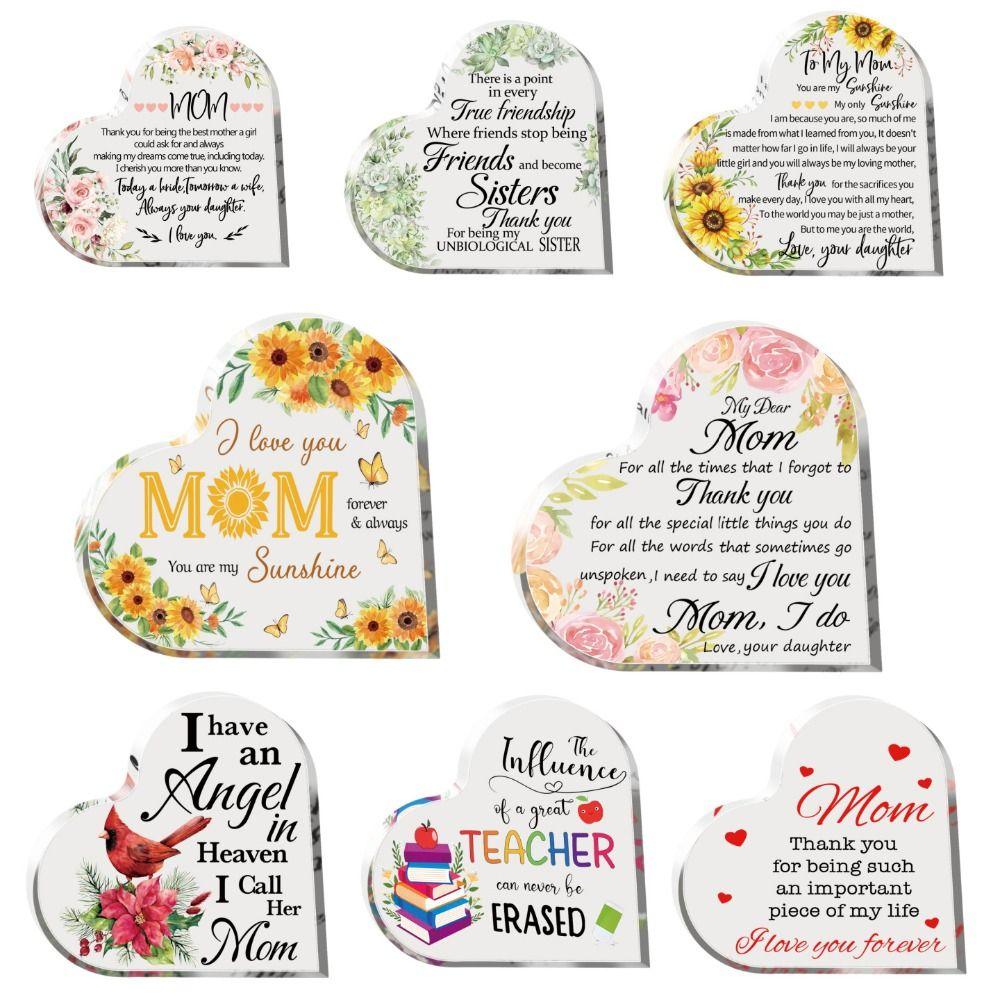 

Прозрачный знак в форме сердца для украшения, мама/мать, любовь, табличка в форме сердца, подарки на день рождения