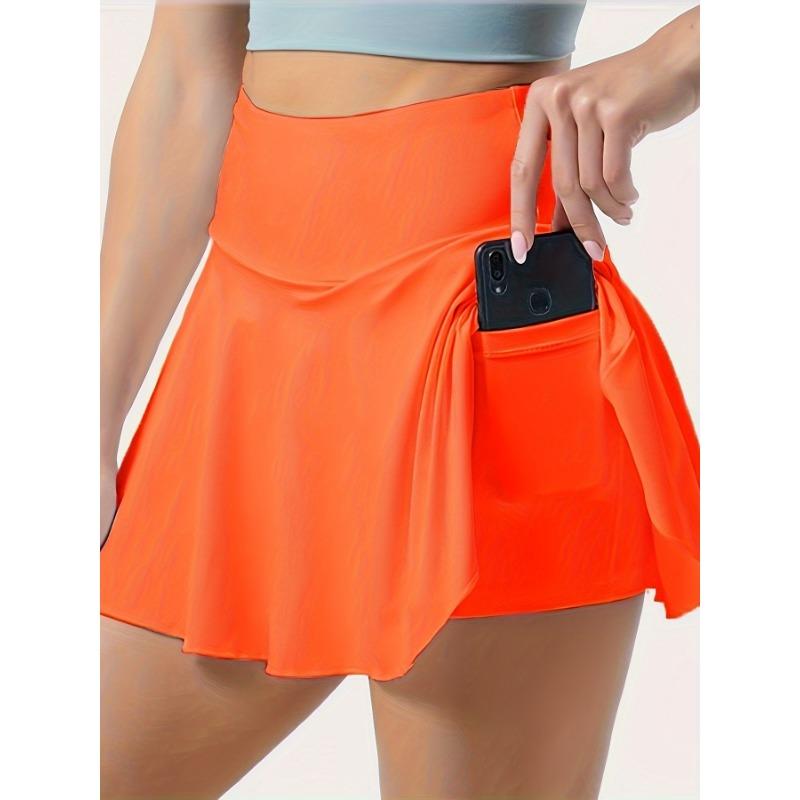 Jednobarevné sportovní sukně s kapsou na telefon, tenis, golf, jóga, aktivní sukně