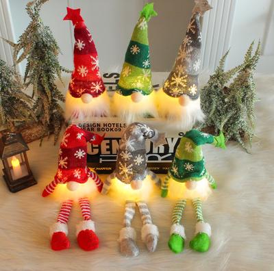 1 Stück Frohe Weihnachten Leuchtender Wichtelpuppe Plüsch Elf Weihnachtsmann Schneemann Rentier Weihnachten Gesichtsloser Wichtel LED-Licht Partyzubehör Heimdekoration