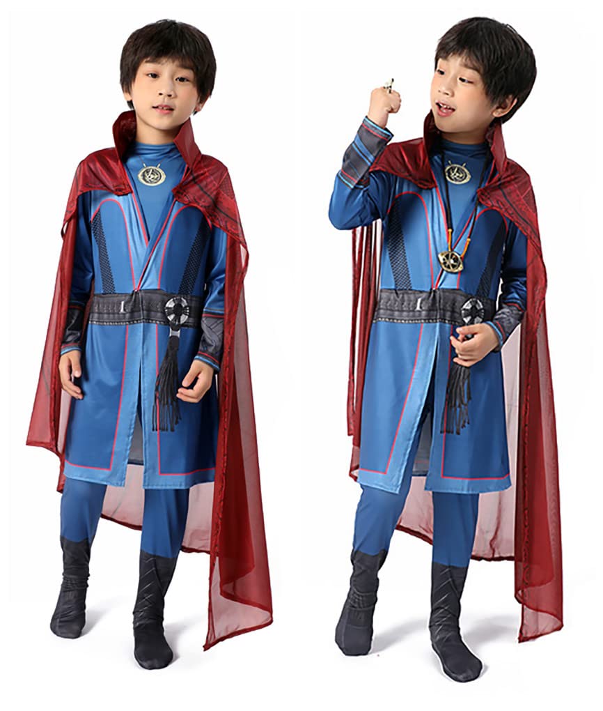 SCLYX Doctor Strange Cosplay Kostüm für Jungen, Cooles Halloween-Kostüm für Veranstaltungen, Partys und Kulturfestivals, #22119 (Höhe 130cm)