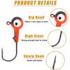 45Pcs Fishing Jig Heads Hooks Kit Round Jig Head Fishing Lures Assorted Ball Head Jigs 3D Eyes Painted Hooks for Bass Trout