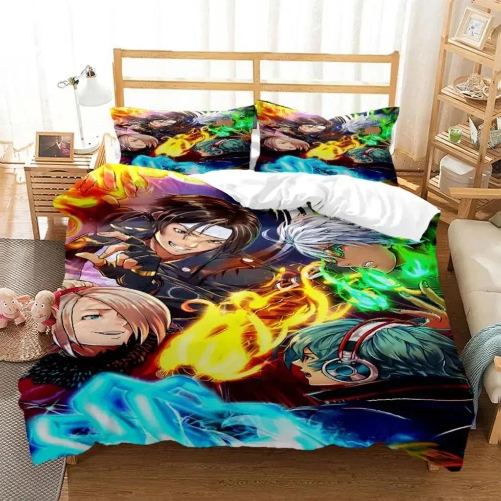 Anime King of Fighters KOF Bettwäscheset Jungen Mädchen Twin Queen Size Bettbezug Kissenbezug Bett Kinder Erwachsene Heimtextilien