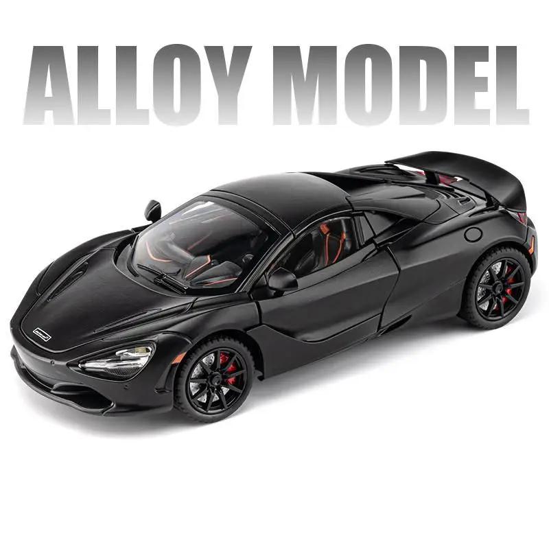 1:24 McLaren 720S Legeringsracerbilmodell Støpt metall Sportsbilmodell Simulering Lyd og lys Samleobjekter Barneleker Guttegave