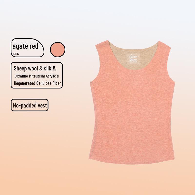 

Женский теплый жилет из шерсти и шелка с нагрудной накладкой, немецкий бархат, отшлифованный, утепленный, бесшовный, без рукавов - идеально подходит для осени и зимы. M