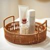 Plastic Imitation Handwoven Rattan Basket with Handle Wicker Basket  Food Storage