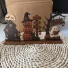 3pcs Set of Vintage Halloween Wooden Interior Decorations, Autumn Decorations, Vintage Wooden Blocks, Suitable Shelf Decoration