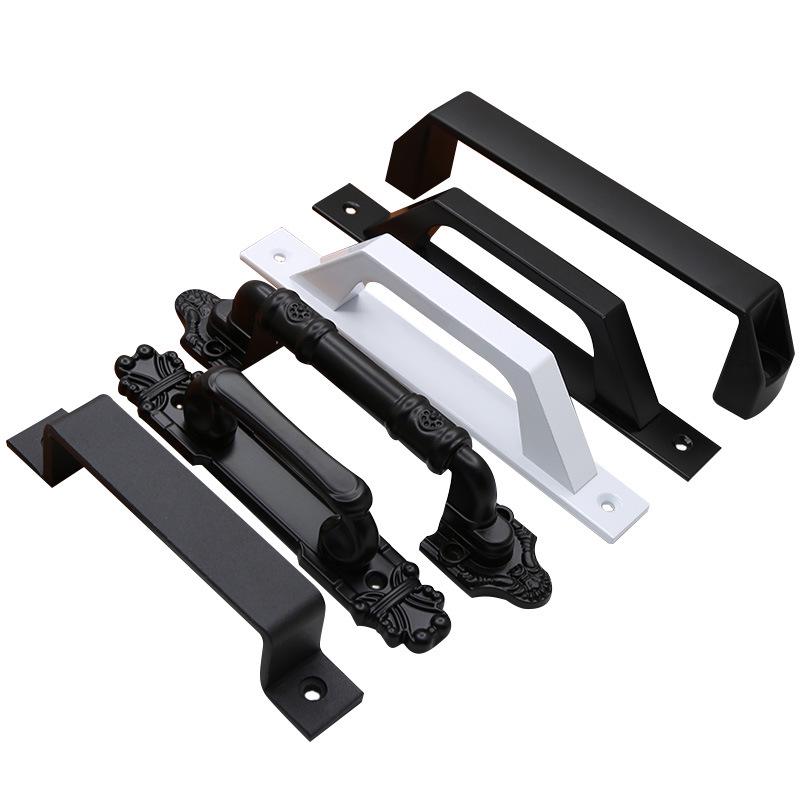 Black Exposed Handle: Easy-to-Install Large Wooden Door Handle for Cabinets and Rooms