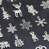 (50 Pcs/pack) Mixed Silver Alloy Pendant Christmas Snowflake Elk Decoration Handmade Gift Label Pendant Jewelry Making DIY