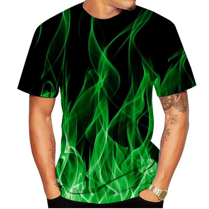Summer Cool Fire Flame 3D Print T-Shirts Men Women Hip Hop Short Sleeve T Shirt Streetwear Oversized Harajuku Y2k Tees Top