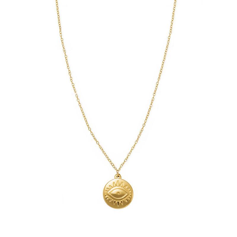 Sun Mount Devil'S Eye Titanium Steel Necklace Simple Versatile Clavicle Chain Necklace