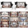 Indoor Window Sill Winter Snow Scene Children Shooting Background Cloth Background Wall Decoration Photo Cloth
