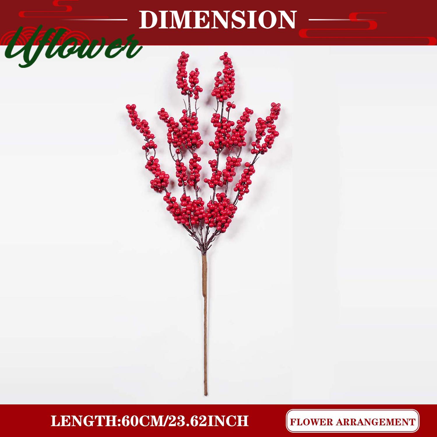 

1/3 шт. Искусственные ветки красных ягод для домашнего настольного декора, для фестивалей, свадебной вечеринки, DIY-крафта, рождественского и новогоднего украшения
