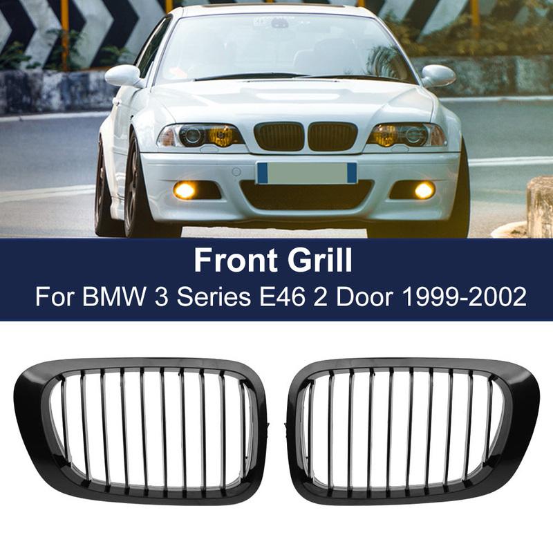 

Left Right Front Hood Kidney Grille Grill Replacement Single Line Center Grills For BMW E46 2-Door 1999-2002 Car Accessories