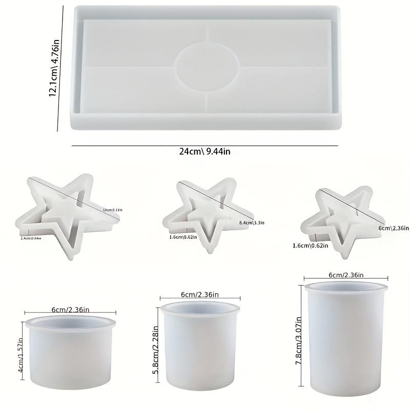 

Hollow Pentagram Silicone Mold DIY Epoxy Resin Hollow S/M/L Pentagram Ornament Mold Christmas Tree Decor Pendant Home Table Mold