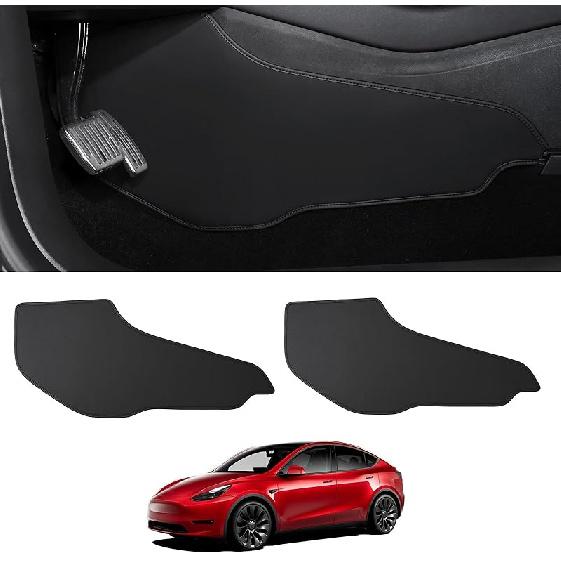 BASENOR 2026 2025 2024 Tesla Model 3 Highland Center Console Side Anti-Kick Mats, Waterproof & Dust Resistant Protector Cover Front Seat Side Leather