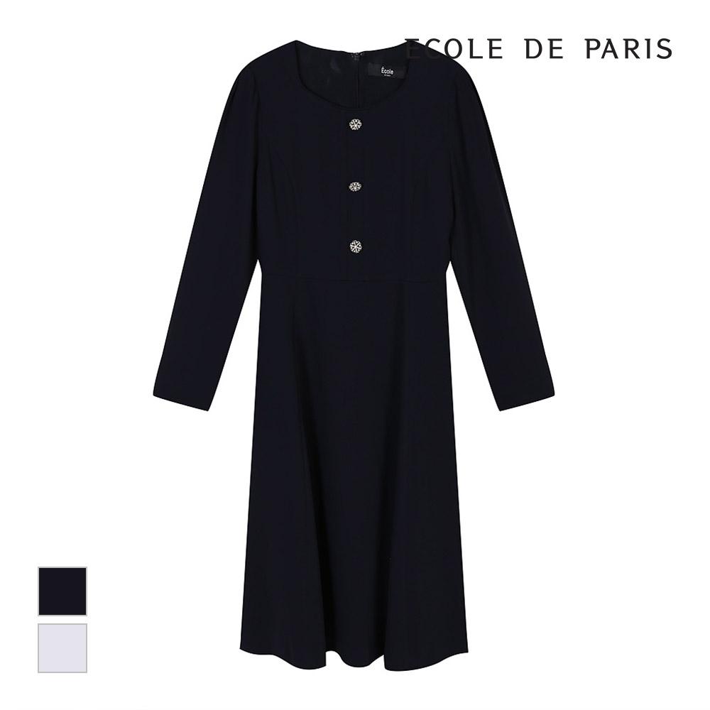 ECOLEDEPARIS Square Neck Belted Dress_Cb28Woa015A