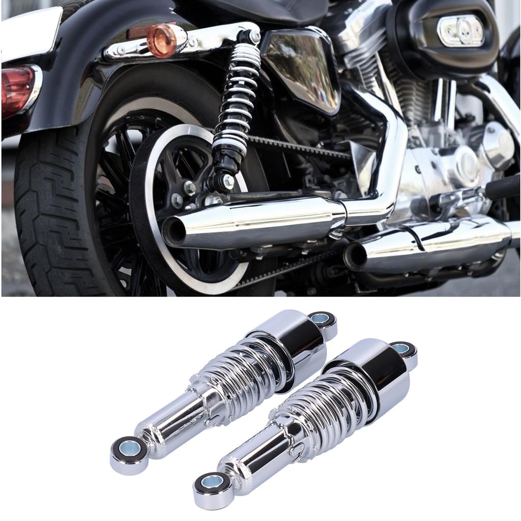 Pair of 10.5in Motorcycle Shocks Absorber Damper Fit for XL883 XL883R 200R 200L(Black Chromeplate )