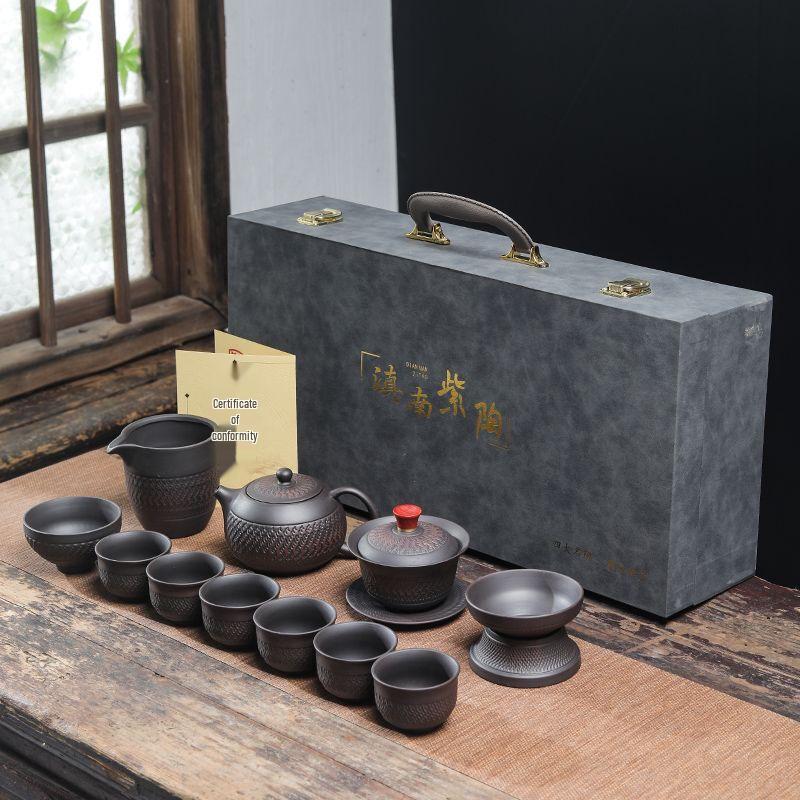Zhi Shi Purple Clay Ceramic Gongfu Tea Set