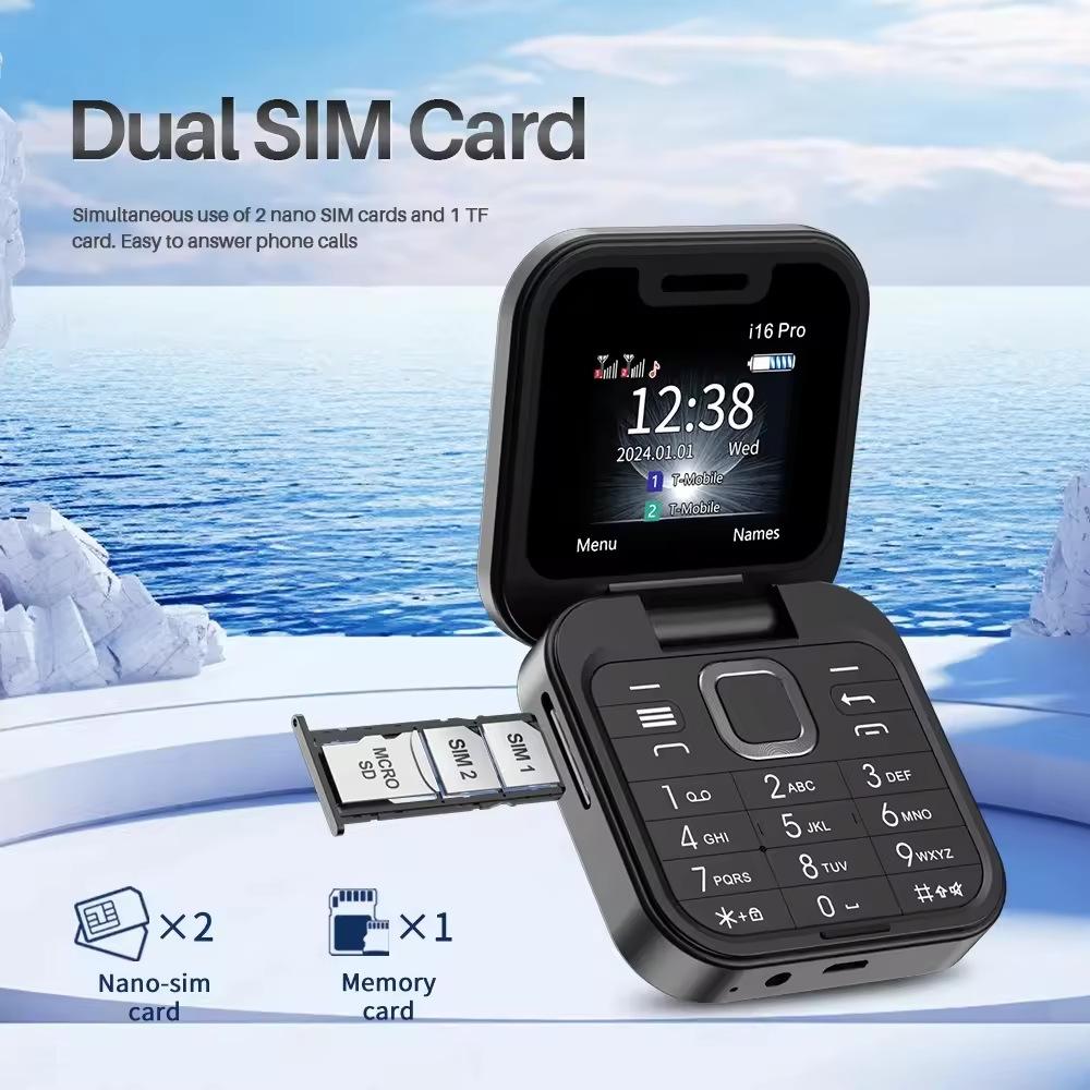 I16pro Flip Mini Mobile Phone F15 Button Elderly Machine Dual Card 2G Multi-language