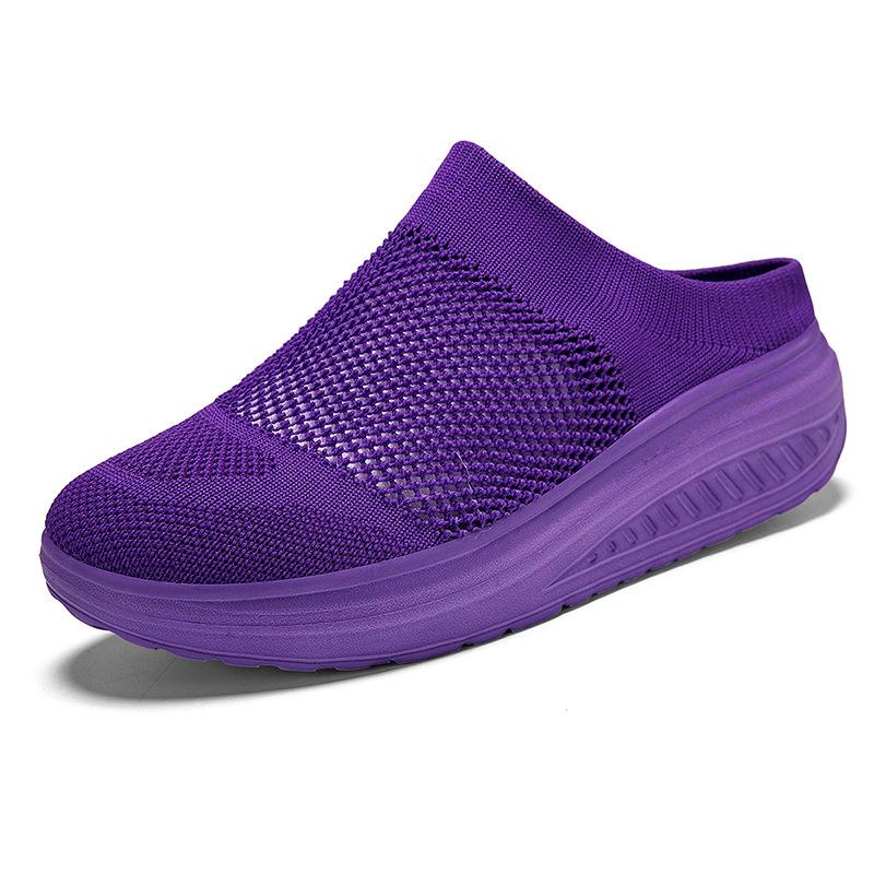 

One-Pedal Single Shoes Platform-Soled Casual Large-Size Women S Shoes Breathable, Light And Comfortable Walking Shoes Rocking Shoes Women 36 белый