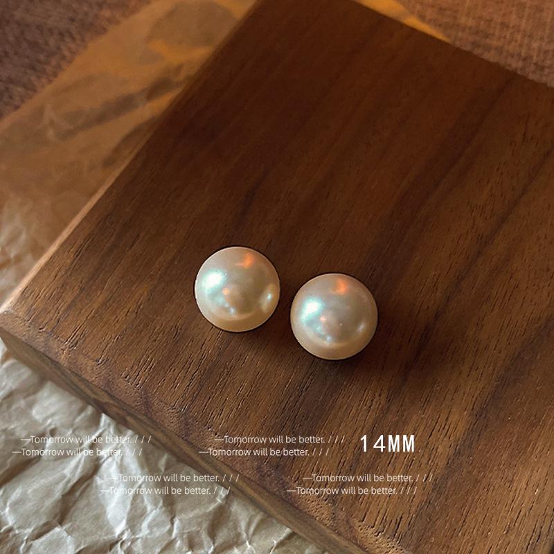 925 Silver Needle Pearl Stud Earrings Korean Niche Premium Earrings Commuter Versatile High Quality Earrings