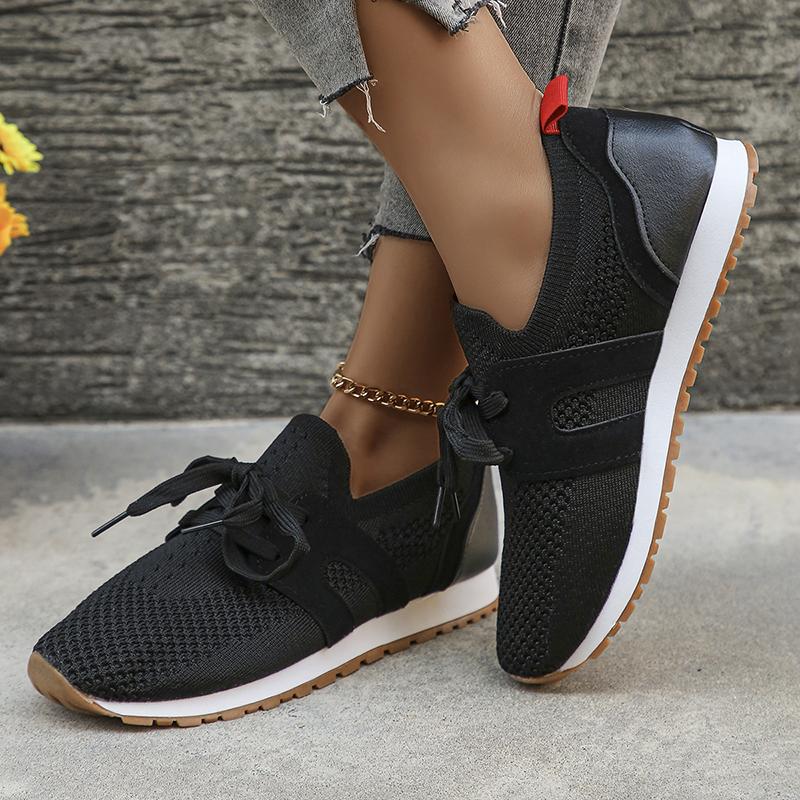 Rimocy Breathable Knitting Sneakers for Women 2024 Spring Shallow Non-Slip Flats Woman Comfort Flat Heels Casual Walking Shoes