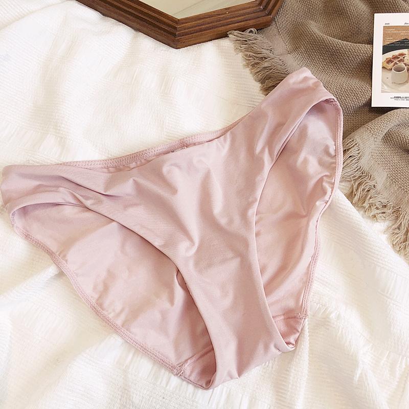 9 Color Women Seamless Panties Sexy Low Waist Milk Silk Comfort Breathable Briefs Buttock Cover Basic Shorts Ladies Lingerie