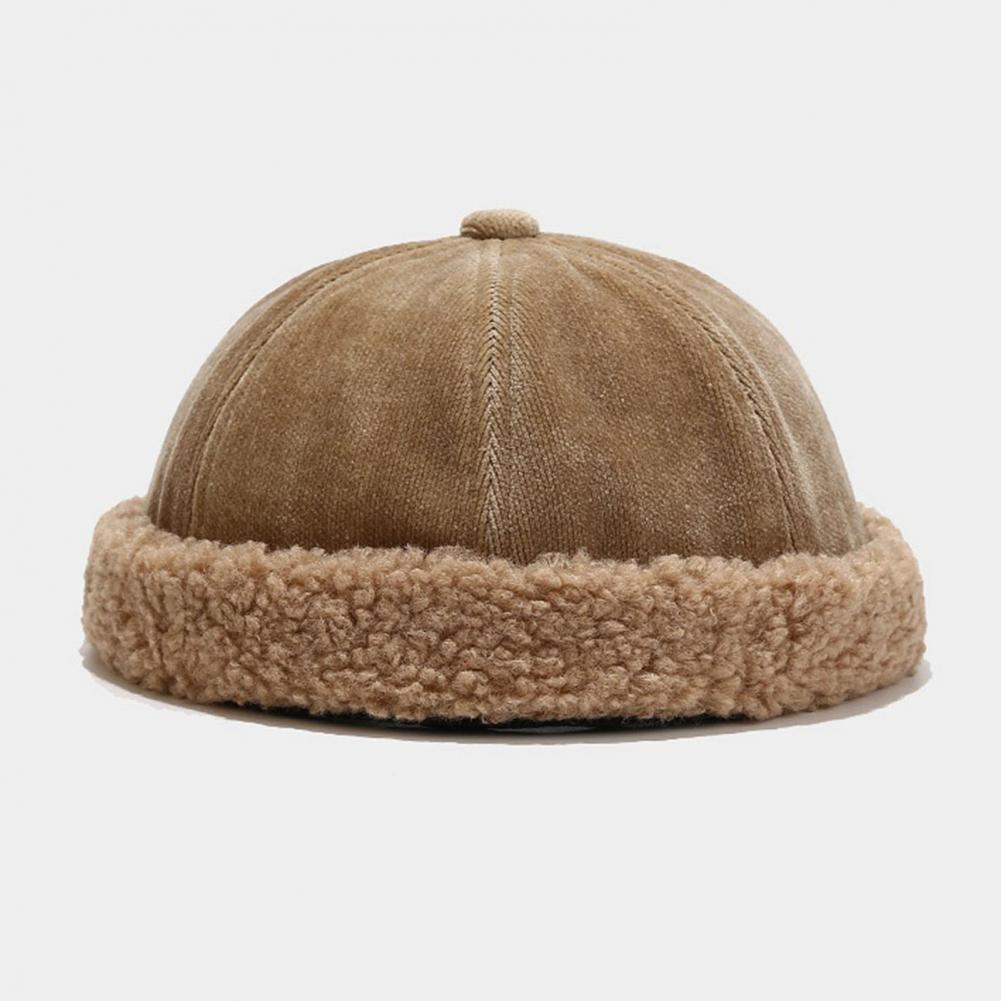 Beanie-Mütze, verdickte Wintermütze, Verschlussbandmütze, Damenmütze, verdickte Plüschmütze ohne Krempe
