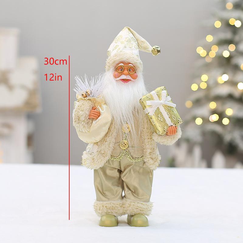 Christmas Decorations 12 Inch 30cm Standing Santa Doll Backpack Santa Doll Ornament Gift