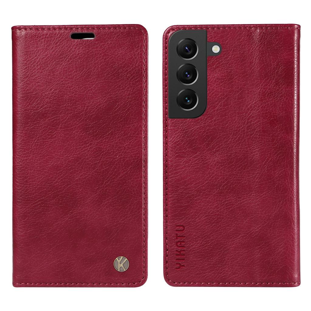 YIKATU YK-006 For Samsung Galaxy S21 FE 5G Case Anti-Drop Leather Wallet Phone Cover