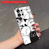 2DFlat Samsung Phone Case Black and White Cat Pattern Phone Case Applicable To Galaxy S23 S24 S25ULTRA S26 A12 A14 A15 A16 A54 A55