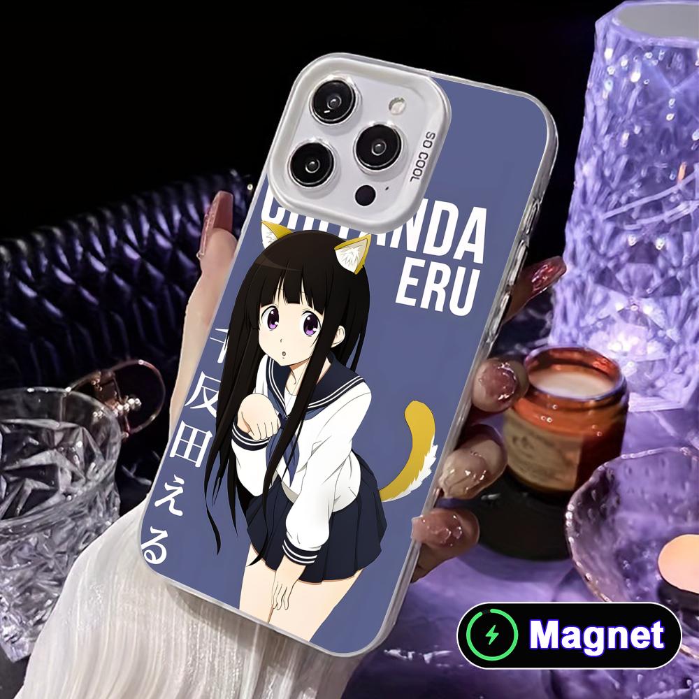 Hyouka Chitanda White Translucent MagSafe Mobile Phone Case for iPhone 17 16 15 14 13 12 11 X XR XS Air Pro Max Plus Cover