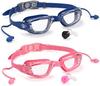 Aegend Swim Goggles 2-Pack No Leaking Anti-Fog UV Protection Mirrored Adult Men Women Wide View Outdoor