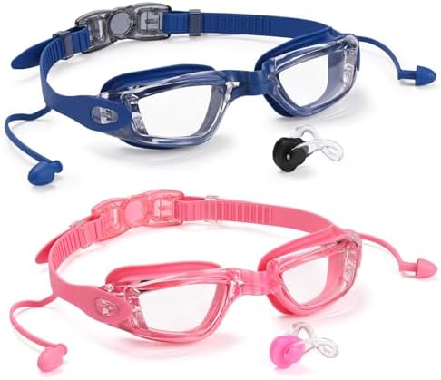 Aegend Swim Goggles 2-Pack No Leaking Anti-Fog UV Protection Mirrored Adult Men Women Wide View Outdoor
