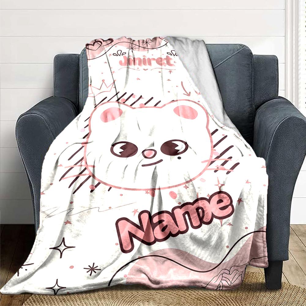 Custom Name Colorful Animal Friends Party Blanket For Couch Bed Plush Cozy Fuzzy Blanket Super Soft Warm Blankets For Fall And Winter 091642