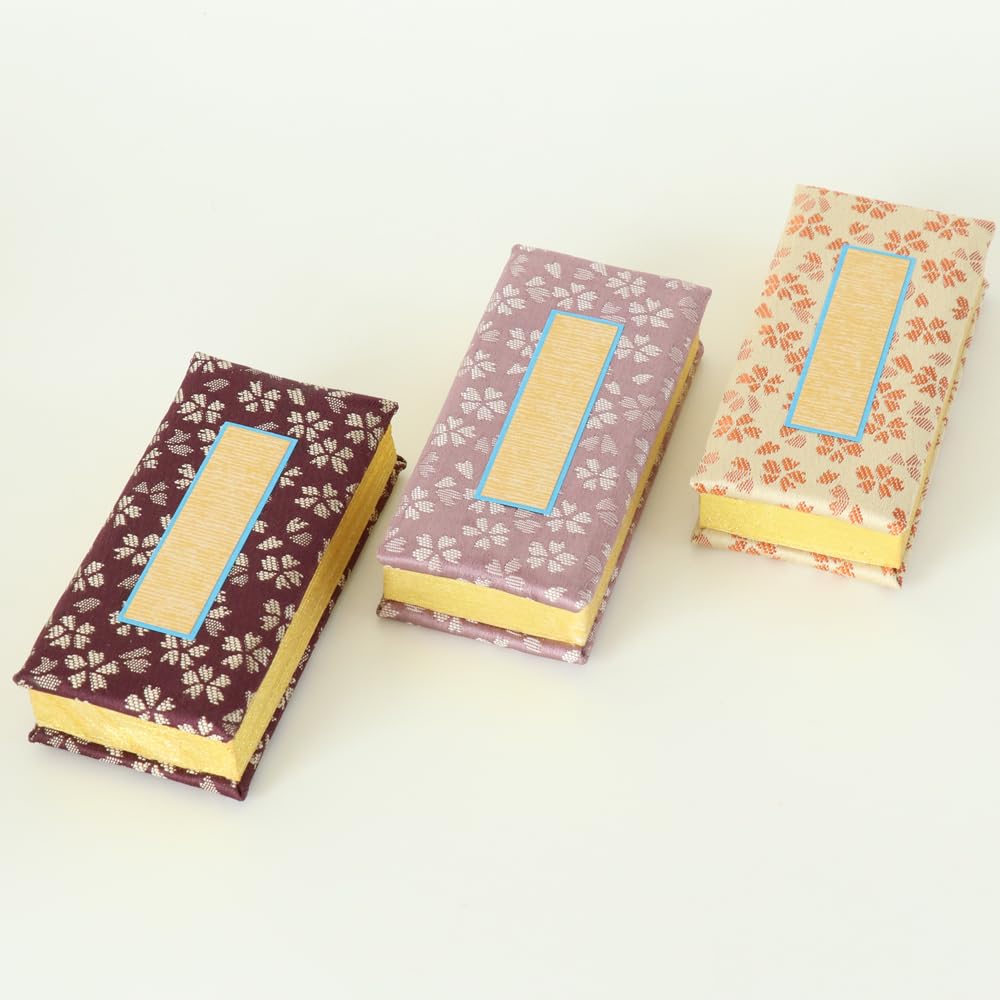 4.0-inch Memorial Book with Hiyori Pattern and Convenient Dates (12cm x 5.2cm), Light Purple