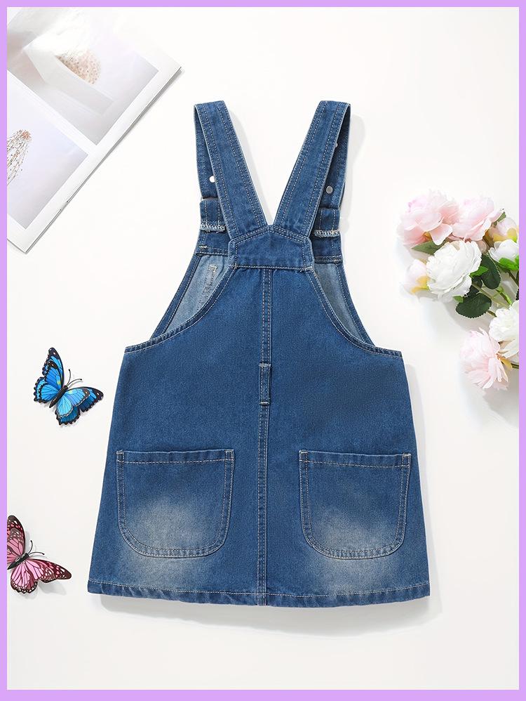 Robe Salopette en Denim d'Automne pour Filles - Style Tendance Européen et Américain pour Enfants
