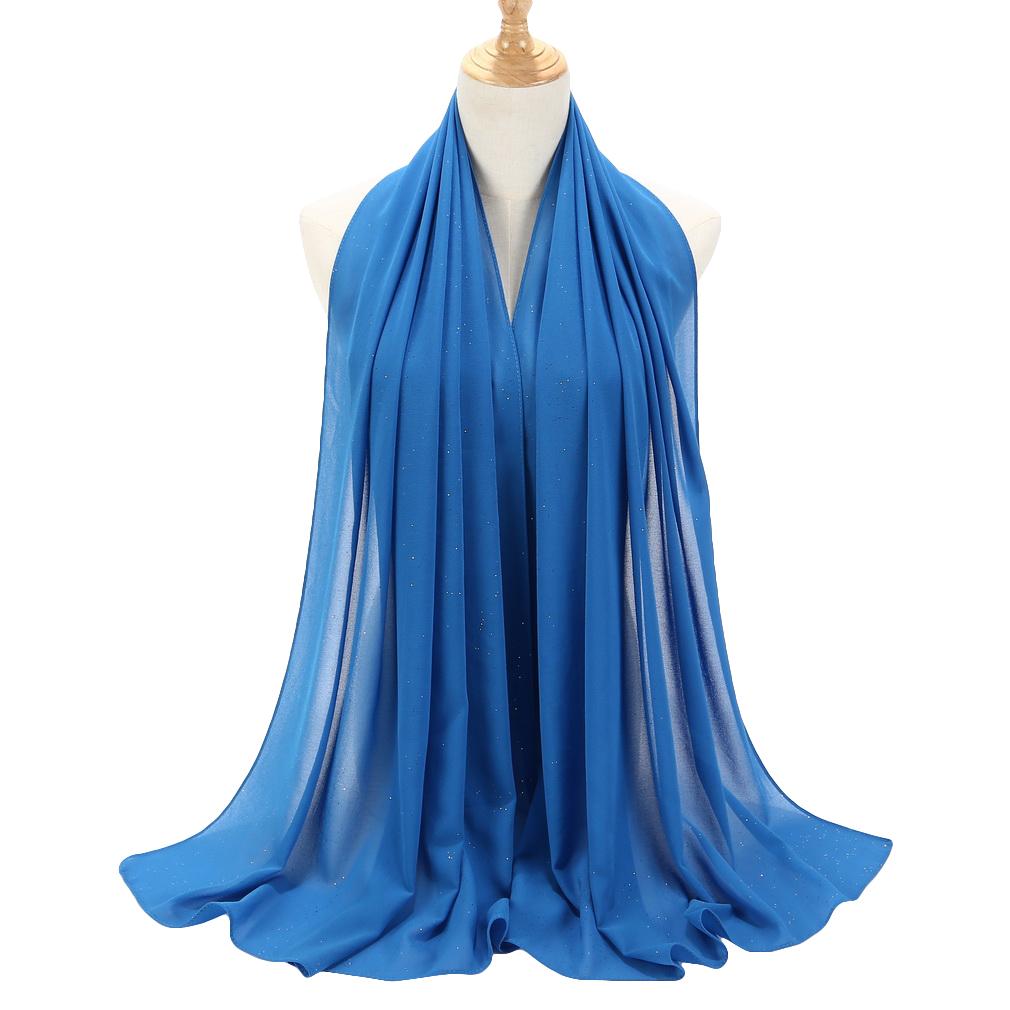 Women's Chiffon Shawl, Glitter Gold Powder Scarf, Chiffon Hijab for Party/Beach